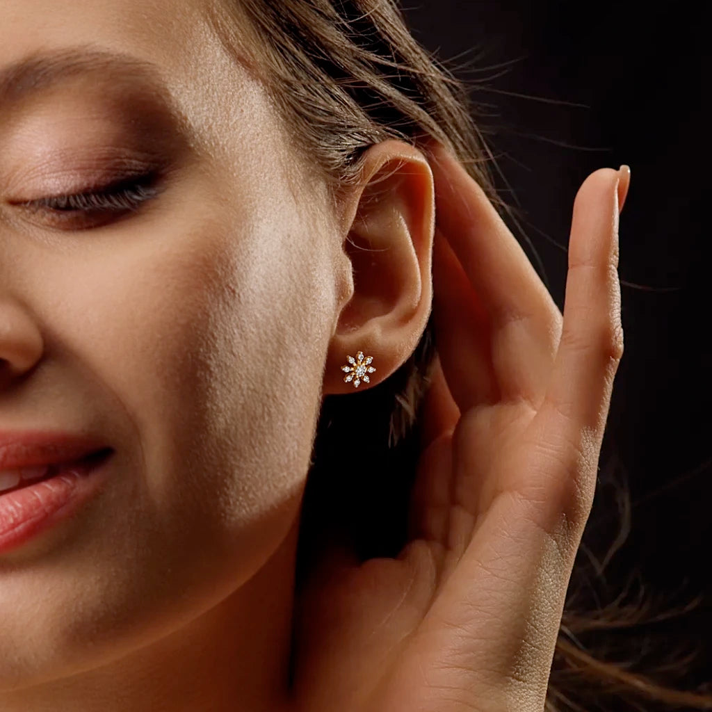 Snowflake Diamond Earrings