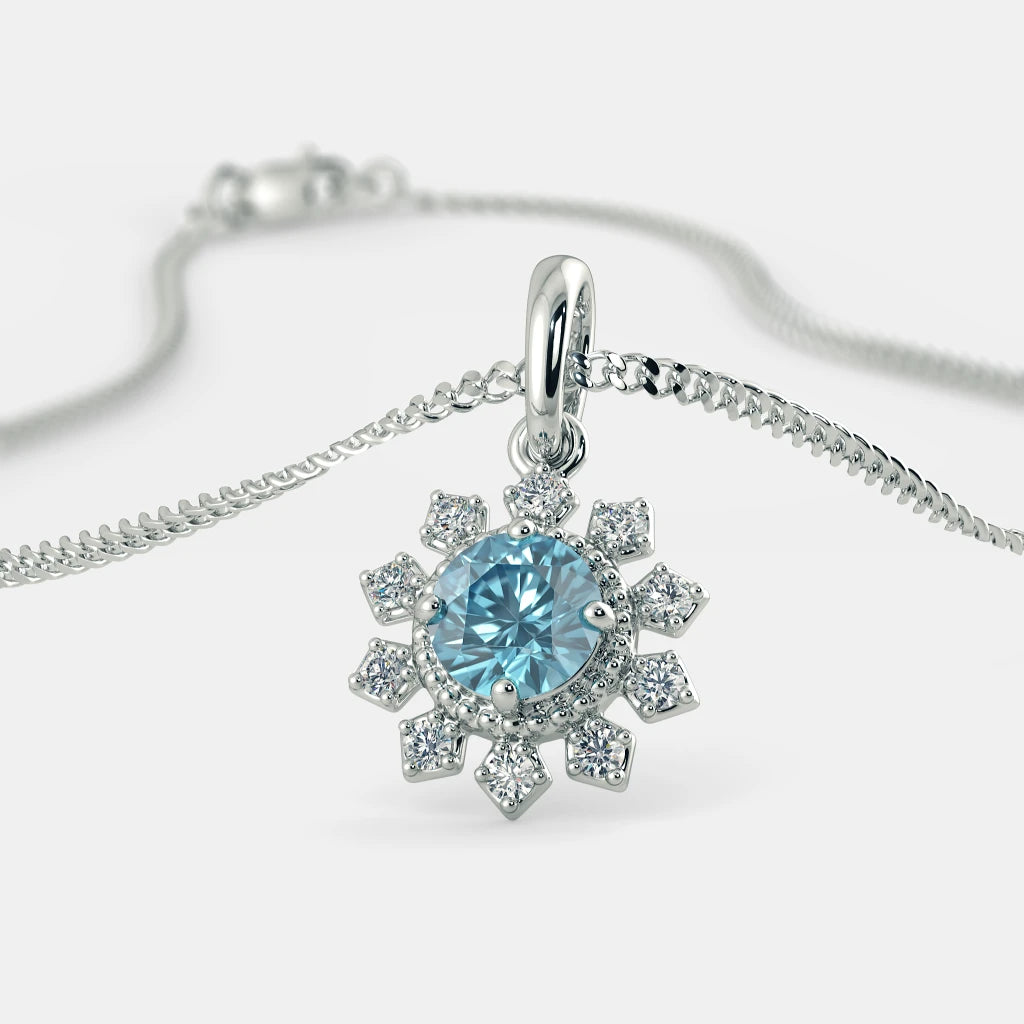 Alexandra Aquamarine Gemstone Necklace Pendant