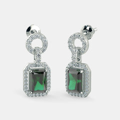 Emerald Diamond Stud Earrings